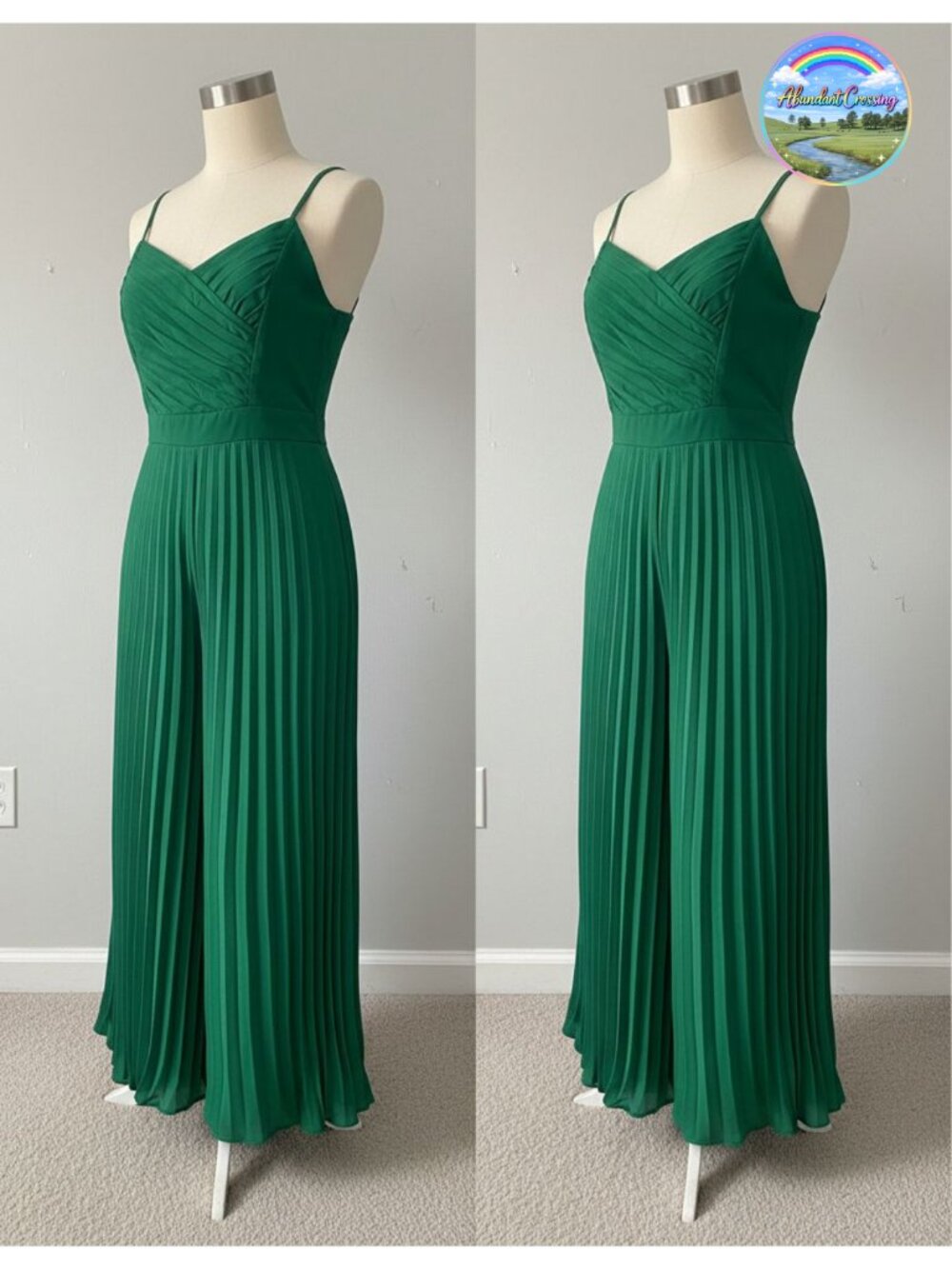 Women's Pleated Wide Leg Spaghetti Strap Jumpsuit Sleeveless Dressy Casual